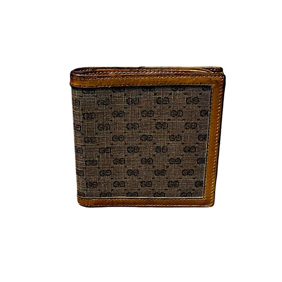 Authentic Vintage Gucci Micro GG PVC Canvas & Leather Card Wallet - Picture 1 of 9